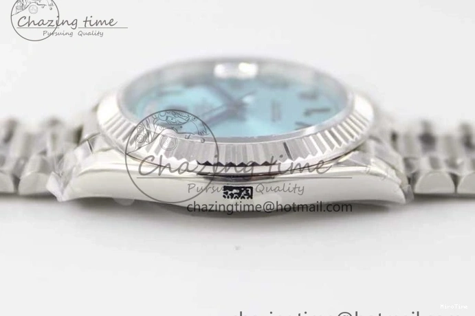 MiroTime 0329 Comfortable Day Date 40mm SS 904L Steel TWF 1:1 Best Edition Ice Blue Arabic Dial on SS Bracelet A 2357